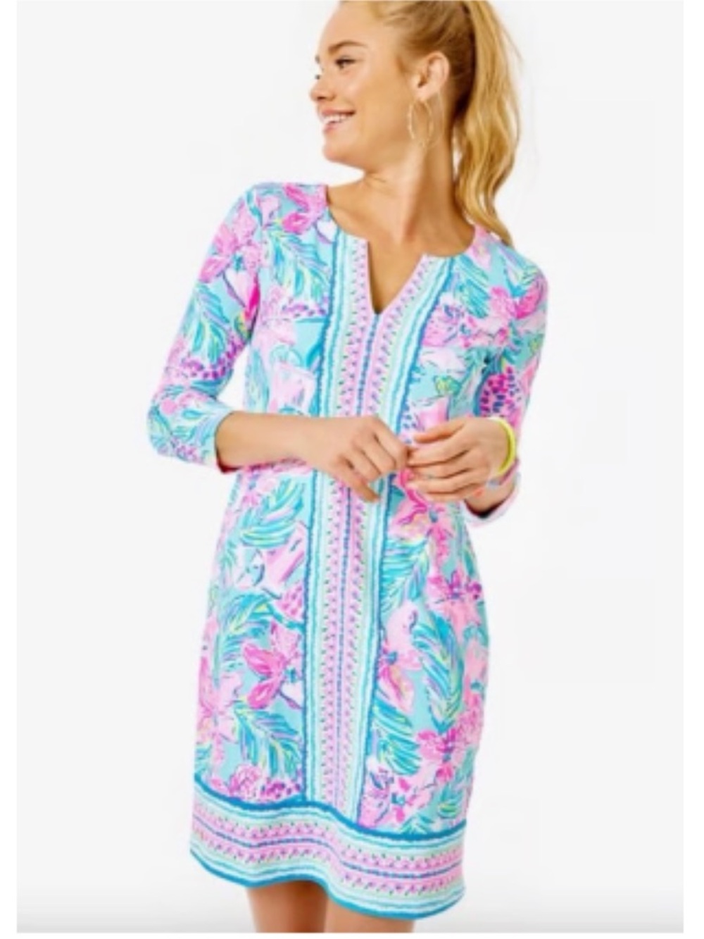 Lilly Pulitzer Chilly Lilly Gimme That Juice Print UPF 50+ Nadine Dress Sz. XS